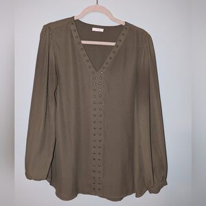 Olive green tunic blouse